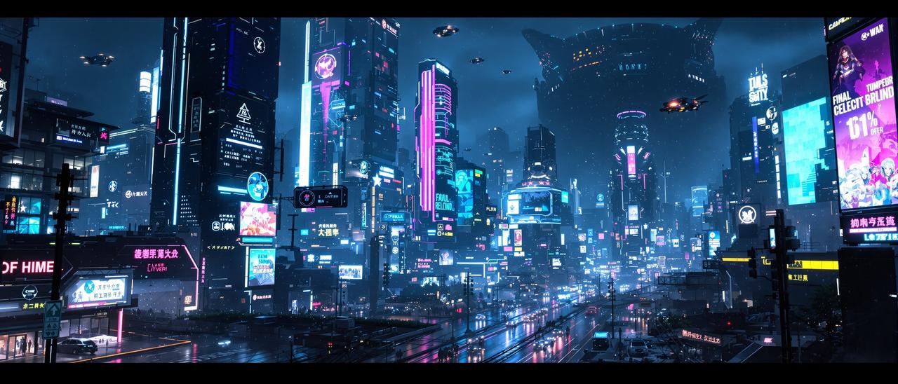 亚洲第一影院作品 赛博长安 高清HD背景图